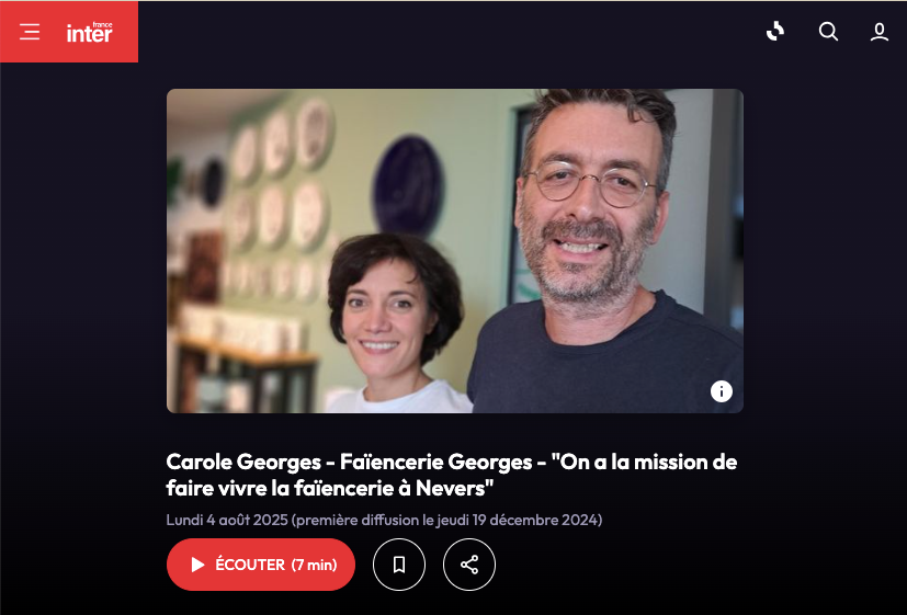 Faïencerie Georges "Regarde la France" sur France Inter