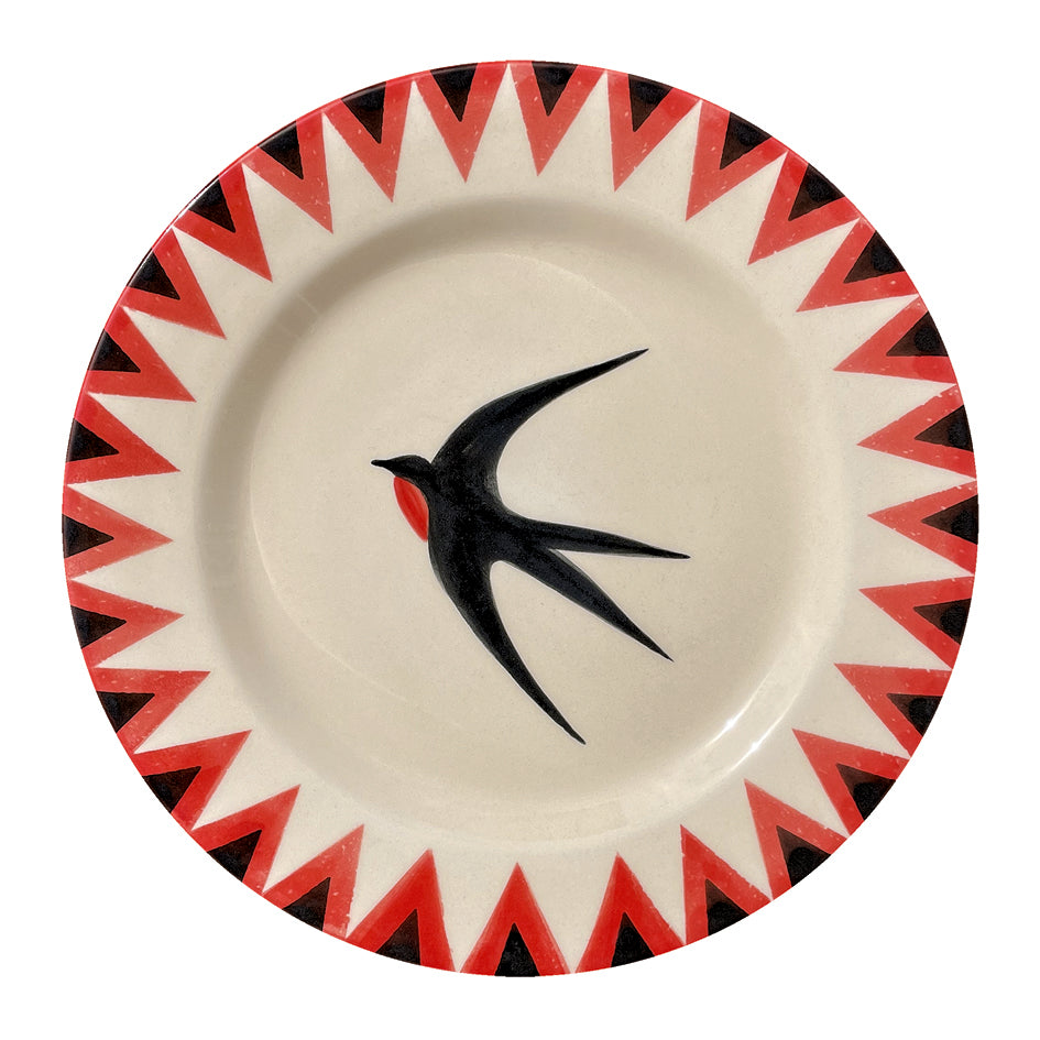 Coffret de 4 grandes assiettes Bistrot Hirondelles