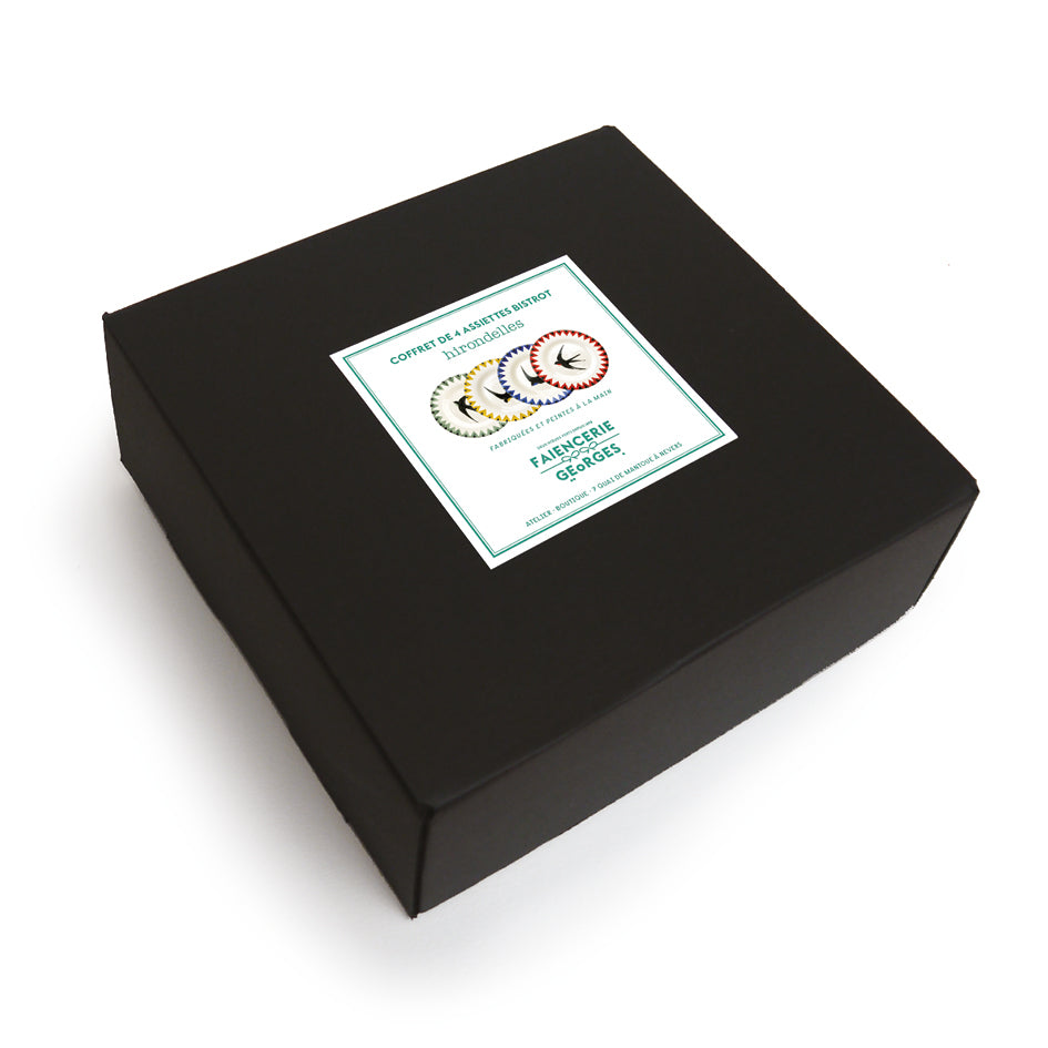 Coffret de 4 assiettes Bistrot Hirondelles