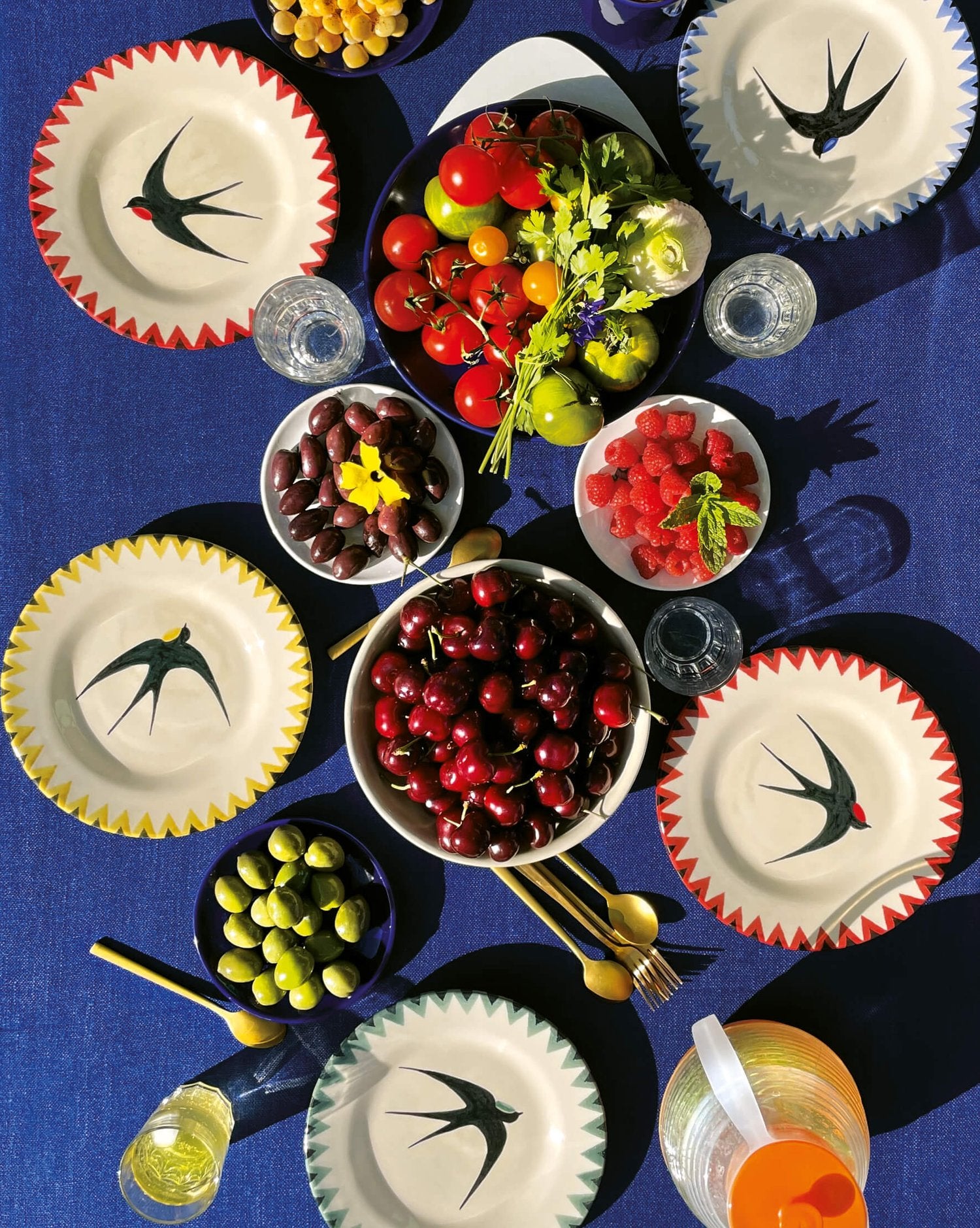 Coffret de 4 assiettes Bistrot Hirondelles